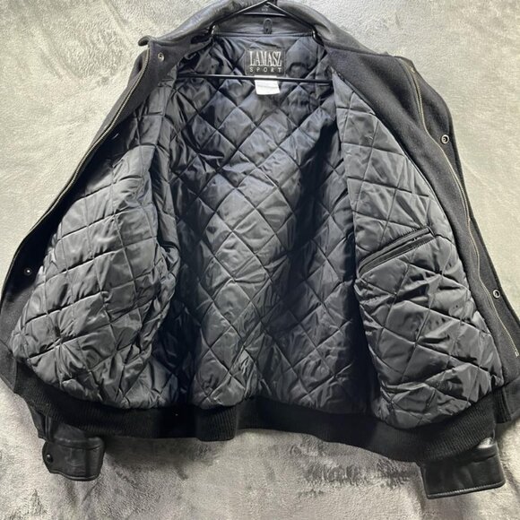 Avis Corporate Lead Program Jacket Mens Medium Black Wool Leather Varsity Bomber - Picture 5 of 16